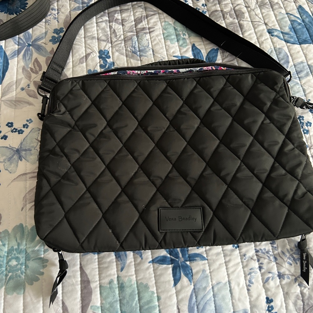 Vera Bradley Black Quilted Laptop Bag